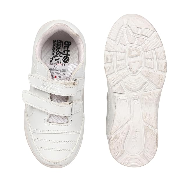 Action Boy's White Non-Marking Formal School Shoes_1260-WHT