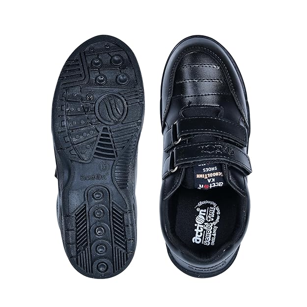 Action Boy's BLACK Non-Marking Formal School Shoes_1260-BLK