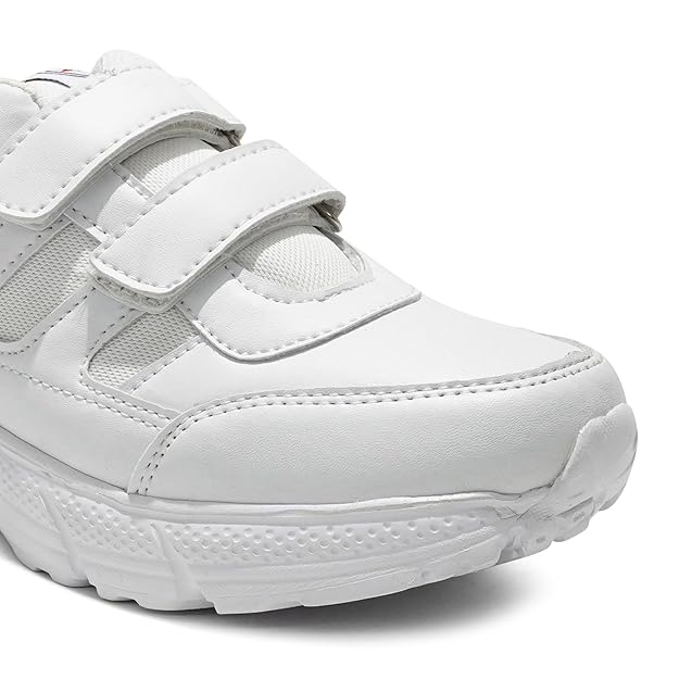 ASIAN Men's & Boy's Expo White Casual & Sneaker,School Shoes | Extra Max Cushion Lightweight Sports Shoes for Men's & Boy's (WELCRO