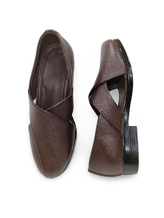 Pishori/Peshawari Sandals for Men | Ethnic Wear | Durable PU Sole | Elegant Design | Indo Western Dress Shoes