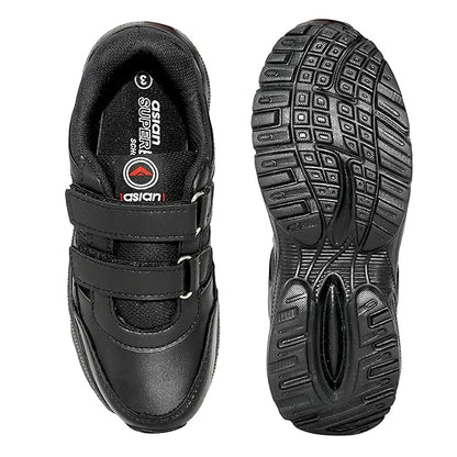 ASIAN Men's & Boy's Expo black Casual & Sneaker,School Shoes | Extra Max Cushion Lightweight Sports Shoes for Men's & Boy's (WELCRO
