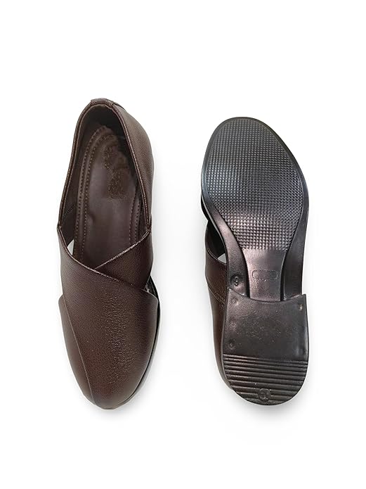 Pishori/Peshawari Sandals for Men | Ethnic Wear | Durable PU Sole | Elegant Design | Indo Western Dress Shoes