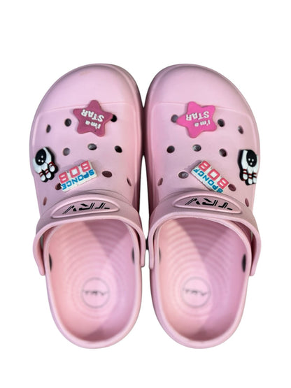 kids pink trendy crocs