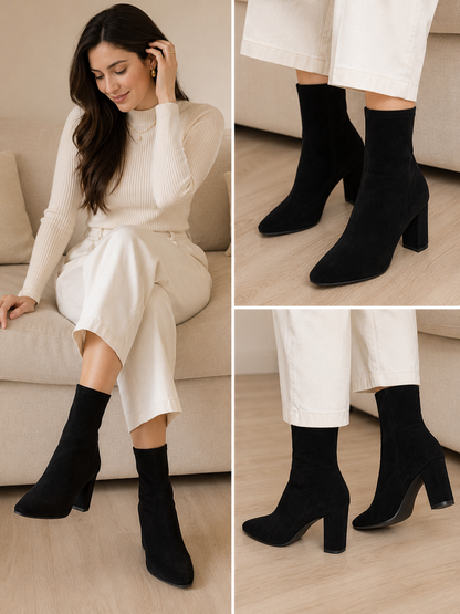 Women's Premium Suede Pointed Toe Long Boots