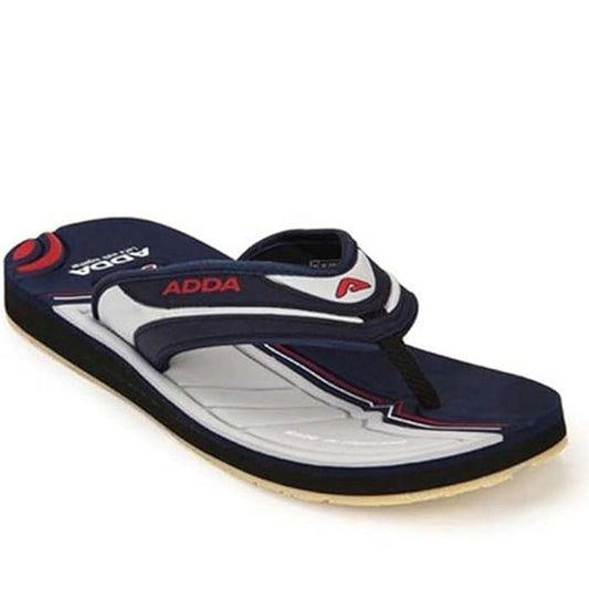 Adda Men's Navy Blue Grey synthetic house slippers and Thong Sandals